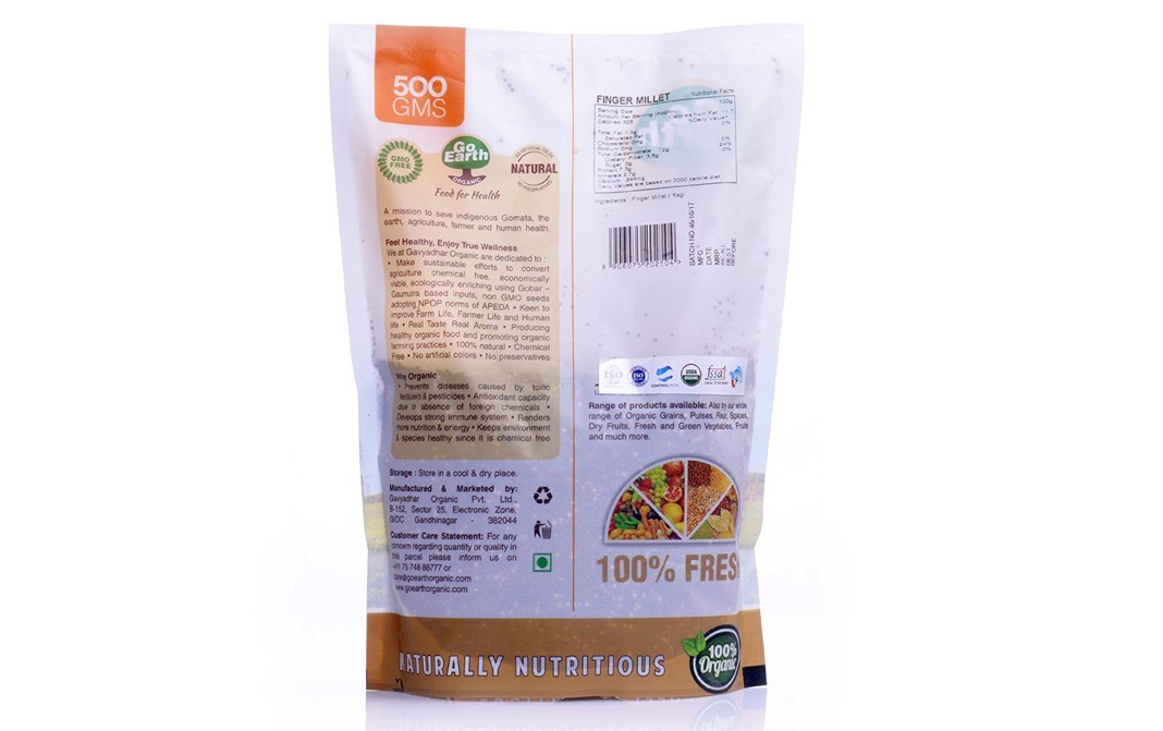 Go Earth Organic Finger Millet    Pack  500 grams